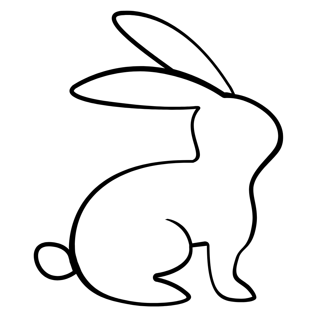 graphic of a bunny outline